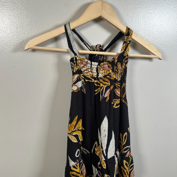Free People Anita Printed Maxi Dress Size Small? Black Floral Tiered Boho - Picture 5 of 12